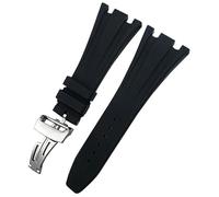 QSYJCCXD Banda de vigilancia de goma fluoria de 27 mm para Audemars AP Piguet Royal Oak Offshore Soft FKM Silicone Watch Strap Mens Pulsera