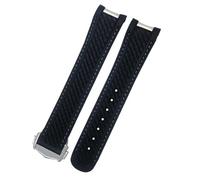 QSYJCCXD Banda de vigilancia Fluororubber para Omega Seamaster Aqua Terra 150 WordTimer AT150 Metal End 20 mm 21 mm Silicona de goma FKM Correa