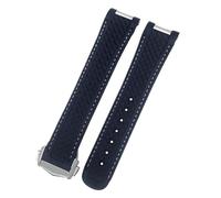 QSYJCCXD Banda de vigilancia Fluororubber para Omega Seamaster Aqua Terra 150 WordTimer AT150 Metal End 20 mm 21 mm Silicona de goma FKM Correa