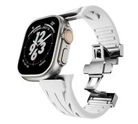 QSYJCCXD Banda Fluororubber para Ultra 2 49 mm S10 46 mm 45 mm 44 mm 42 mm Correa para la serie 6 5 4 SE 9 8 7 Ultra cortado a tamaño Fluororubber Bracelet Bands