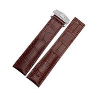 QSYJCCXD Banda genuina de reloj de vaca para la etiqueta Heuer Carrera Lincoln 19 mm 20 mm 22 mm Negro Marrón plegable Plegable Strap Men