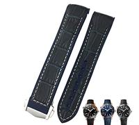QSYJCCXD Bandas de reloj de 22 mm de piel de vaca para Omega Seamaster 300 Speedmaster de Ville Reloj Correa para hombres Pulsero de pulsera para hombre Mujer Mujer