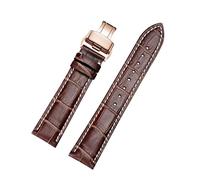 QSYJCCXD Bandas de reloj de cuero con hebilla de despliegue para la banda Wtach para hombres y Women's Watch Starp 18 mm 19 mm 20 mm 22 mm 23 mm 24 mm