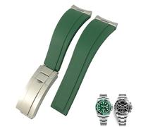 QSYJCCXD Bandas de reloj de silicona de goma de 20 mm de 20 mm para Submariner Yacht Master Oysterflex Daytona Watchband Strap