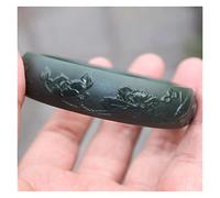 QSYJCCXD Black Green Jade brazaletes con Tallas de Jade con Brazalete de Jade para Mujeres Joyas de Jade Jade (61-62 mm)