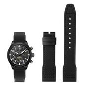 QSYJCCXD Caquero de vaca de nylon de alta densidad para IWC Mark Pilot Prince Bertolo Portugal Plegable Boba Reloj 20 Pulsera para hombres de 21 mm Nylon Cowhide Ratio de cuero Correa