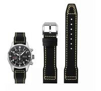 QSYJCCXD Caquero de vaca de nylon de alta densidad para IWC Mark Pilot Prince Bertolo Portugal Plegable Boba de vigilancia 20 Pulsera para hombres de 21 mm Nylon Cowhide Ratio de cuero Correa