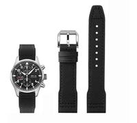 QSYJCCXD Caquero de vaca de nylon de alta densidad para IWC Mark Pilot Prince Bertolo Portugal Plegable Boba Reloj 20 Pulsera para hombres de 21 mm Nylon Cowhide Ratio de cuero Correa