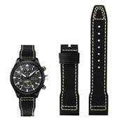 QSYJCCXD Caquero de vaca de nylon de alta densidad para IWC Mark Pilot Prince Bertolo Portugal Plegable Boba de vigilancia 20 Pulsera para hombres de 21 mm Nylon Cowhide Ratio de cuero Correa