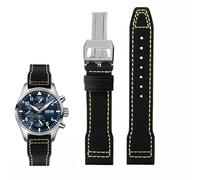 QSYJCCXD Caquero de vaca de nylon de alta densidad para IWC Mark Pilot Prince Bertolo Portugal Plegable Boba Reloj 20 Pulsera para hombres de 21 mm Nylon Cowhide Ratio de cuero Correa