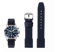 QSYJCCXD Caquero de vaca de nylon de alta densidad para IWC Mark Pilot Prince Bertolo Portugal Plegable Boba Reloj 20 Pulsera para hombres de 21 mm Nylon Cowhide Ratio de cuero Correa
