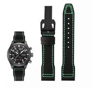 QSYJCCXD Caquero de vaca de nylon de alta densidad para IWC Mark Pilot Prince Bertolo Portugal Plegable Boba Reloj 20 Pulsera para hombres de 21 mm Nylon Cowhide Ratio de cuero Correa