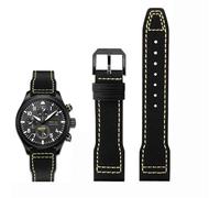 QSYJCCXD Caquero de vaca de nylon de alta densidad para IWC Mark Pilot Prince Bertolo Portugal Plegable Boba Reloj 20 Pulsera para hombres de 21 mm Nylon Cowhide Ratio de cuero Correa