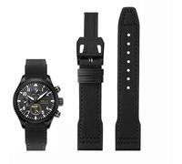 QSYJCCXD Caquero de vaca de nylon de alta densidad para IWC Mark Pilot Prince Bertolo Portugal Plegable Boba de vigilancia 20 Pulsera para hombres de 21 mm Nylon Cowhide Ratio de cuero Correa