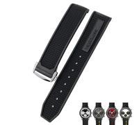 QSYJCCXD Caucho natural 20 mm 21 mm 22 mm Banda de reloj para Omega Speedmaster Seamaster 300 Soft Silicone Moonwatch S Reloj Strap Men