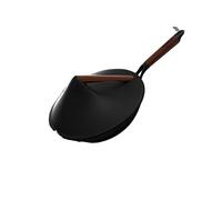QSYJCCXD Cocina macetas de Segunda generación Base Redonda de Madera Freing sartén con Olla de Hierro, Anti Salvado, fácil de Lavar, fogatas eléctricas Freing Freing Pan