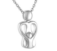QSYJCCXD Collar de urna Colgante Collar mamá e Infantil joyería de joyería de Acero Inoxidable Collar cremati cremati