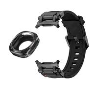 QSYJCCXD Correa de fluorubber de estuche de metal para Galaxy Watch 7 Ultra 47 mm Metal Protective Cubre Sport Sport Sport para Galaxy Ultra 47 mm FKM Watchings