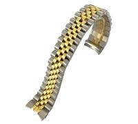 QSYJCCXD Correa de reloj de 20 mm de acero inoxidable 316L para 36 mm Datejust 116233 116234 Silver Golden Solid Metal Band