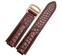 QSYJCCXD Correa de reloj de cuero de cocodrilo americano adecuada para globo azul convexa correa de cuero 18 20 mm hombres y mujeres negros