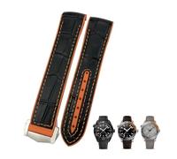 QSYJCCXD Correa de reloj de cuero de nailon de goma de 20 mm y 22 mm para Omega Diver 300 Planet Ocean 600M naranja, 22mm