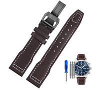 QSYJCCXD Correa de Reloj de Cuero Genuina para Pilotos de IWC Little Prince Male Mark 18 Big Fly Portugal Suave y cómoda Banda de vigilancia de 20 mm Pulsera de 20 mm