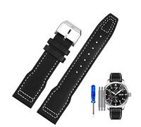 QSYJCCXD Correa de reloj de piel auténtica para pilotos IWC Little Prince Male Mark 18 Big Fly Portugal, correa de reloj suave y cómoda de 20 mm, 20mm