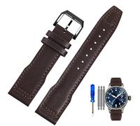 QSYJCCXD Correa de reloj de cuero genuina para pilotos de IWC Little Prince Male Mark 18 Big Fly Portugal suave y cómoda banda de vigilancia de 20 mm pulsera de 20 mm