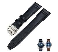 QSYJCCXD Correa de reloj de cuero genuino de 20 mm, 21 mm, 19 mm, 22 mm, correas de cuero vacuno para IWC Mark Big Pilot Spitfire, accesorios de reloj PORTOFINO, 22mm, A