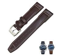 QSYJCCXD Correa de reloj de cuero genuino de 20 mm, 21 mm, 19 mm, 22 mm, correas de cuero vacuno para IWC Mark Big Pilot Spitfire, accesorios de reloj PORTOFINO, 21mm, A