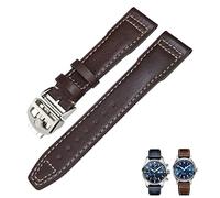 QSYJCCXD Correa de reloj de cuero genuino de 20 mm, 21 mm, 19 mm, 22 mm, correas de cuero vacuno para IWC Mark Big Pilot Spitfire, accesorios de reloj PORTOFINO, 22mm, A