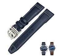 QSYJCCXD Correa de reloj de cuero genuino de 20 mm, 21 mm, 19 mm, 22 mm, correas de cuero vacuno para IWC Mark Big Pilot Spitfire, accesorios de reloj PORTOFINO, 22mm, A