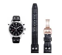 QSYJCCXD Correa de reloj de piel vacuna italiana auténtica suave de 21 mm y 22 mm para IWC Pilot Mark 18, correa de reloj marrón suave, cierre plegable, 22mm Mark On