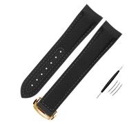 QSYJCCXD Correa de reloj de silicona de nailon de alta densidad para Omega Watch Band de 20 mm, 21 mm, 22 mm, correa de reloj de goma, cierre plegable, extremo curvado, 19mm