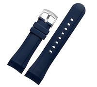 QSYJCCXD Correa de reloj Fluororubber 24 mm para Graham Watches Band Pulsera de goma Mens Sport Watch Band de la banda Curred Watch Band Blue Color