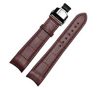 QSYJCCXD - Correas de reloj de extremo curvado para hombre BL9002-37 05A BT0001-12E 01A de piel auténtica con hebilla de mariposa de 20, 21, 22 mm, 21mm