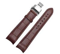QSYJCCXD -Curved End Men Watchband Straps para BL9002-37 05A BT0001-12E 01A Matrícula de marca Genuine Leather con hebilla de mariposa 20 21 22 mm