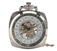 QSYJCCXD Elegante Grabado a Mano de Viento de Viento mecánico Matriz Colgante de Estilo Vintage Relojes creativos Accesorios de Relojes Regalos de Reloj de Bolsillo Regalos para la Familia Decorar