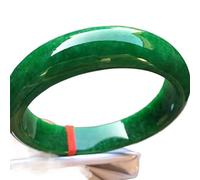 QSYJCCXD Emerald Green Jade Bangles Flower Talled Flower Jadeite Jewelry Jade Jewely (57-58 mm)