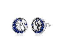 QSYJCCXD Fairy on The Moon Studings for Women Anti-Alergy Jewelry