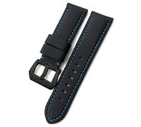 QSYJCCXD Fibera de carbono Bandfskin Band de 24 mm 26 mm de 26 mm para Luminor sumergible PAM01119 01663 Correa de reloj de nylon luminoso/Black Black Black/26 mm