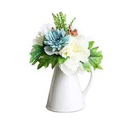 QSYJCCXD Florero de Flores Artificiales Vidrio Seda hidrangea Bouquet Seda hydregea Natural Falso Flores decoración de Boda Mesa Centro de la Oficina de la Oficina decoración de la Fiesta de Bodas