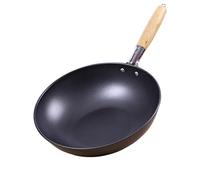 QSYJCCXD Freing Pan Hogar de alta gama antiadherente de 30 cm Mango de madera de WOK tradicional súper rentable huevos revueltos (color: a, tamaño: 1pcs) visión