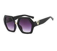 QSYJCCXD Gafas de sol clásicas de lujo con montura grande para mujeres y hombres, modernas, vintage, populares, para viajes, de gran tamaño, UV400, C2, Talla única