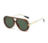 QSYJCCXD Gafas de sol clásicas de metal retro ovaladas para mujeres y hombres, estilo vintage, gafas de sol de moda de verano, gafas de sol UV400, C2, Talla única