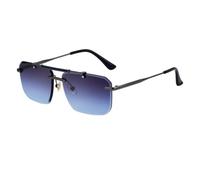 QSYJCCXD Gafas de sol clásicas sin marco para mujeres y hombres, lujosas, vintage, sin montura doble, lentes de sol para conducir, para hombre, C4grisazul, Talla única