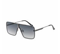 QSYJCCXD Gafas de sol de gran tamaño de una sola pieza para hombre, de lujo, con marco de metal, lentes de sol para señoras y hombres, anti UV400, C6 Gris Verde, Talla única
