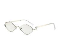 QSYJCCXD Gafas de sol de rombo de moda para hombres y mujeres, lentes de moda, montura de metal, para fiesta, estilo casual, UV400, C8, Talla única