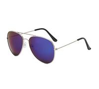 QSYJCCXD Gafas de sol ovaladas para mujer, diseño retro, gafas de sol con espejo, gafas de sol para mujer, plateado/azul, Talla única