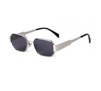 QSYJCCXD Gafas de sol rectangulares con marco de metal retro para hombres y mujeres, lentes de sol para conducir, lentes para hombre, C2, Talla única